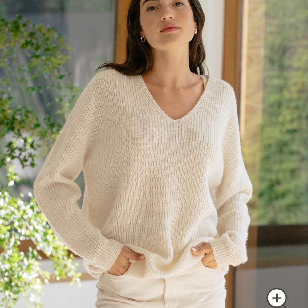 Jenni Kayne Cabin Sweater, Ivory (Large)